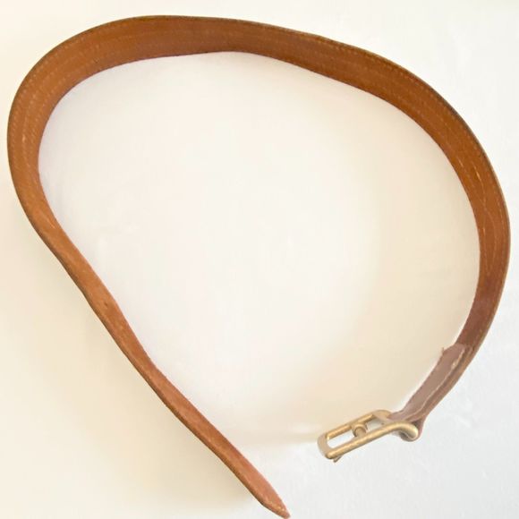 Lucky Brand Belt Mens 32 Medium Rugged Chestnut Brown Leather Contrast Stitch - Picture 7 of 15